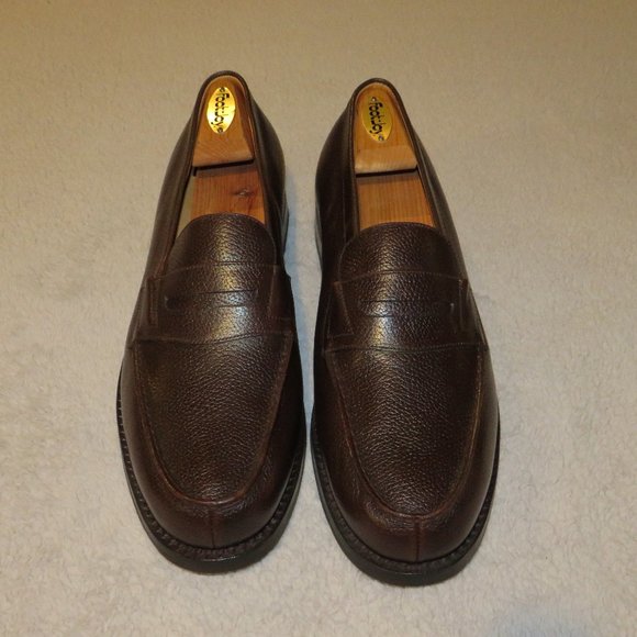JM Weston 180 Brown Grain Leather Split Toe Loafer 11.5 C NWB main image 12